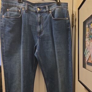 Burberry Men’s Slim Straight Jeans in Medium Blue Denim